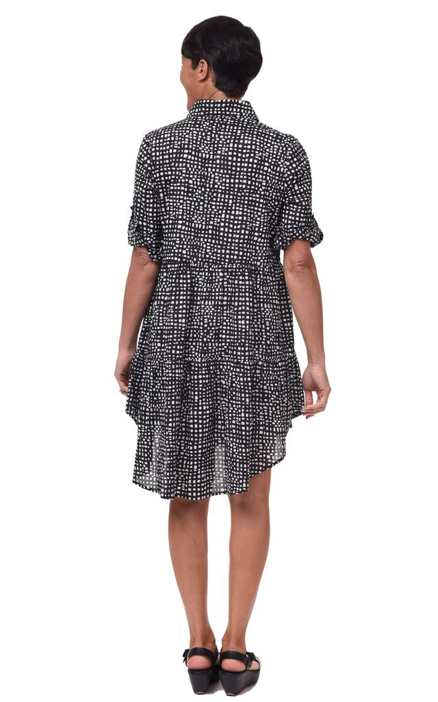 Celine Womens Dress in Black Dots