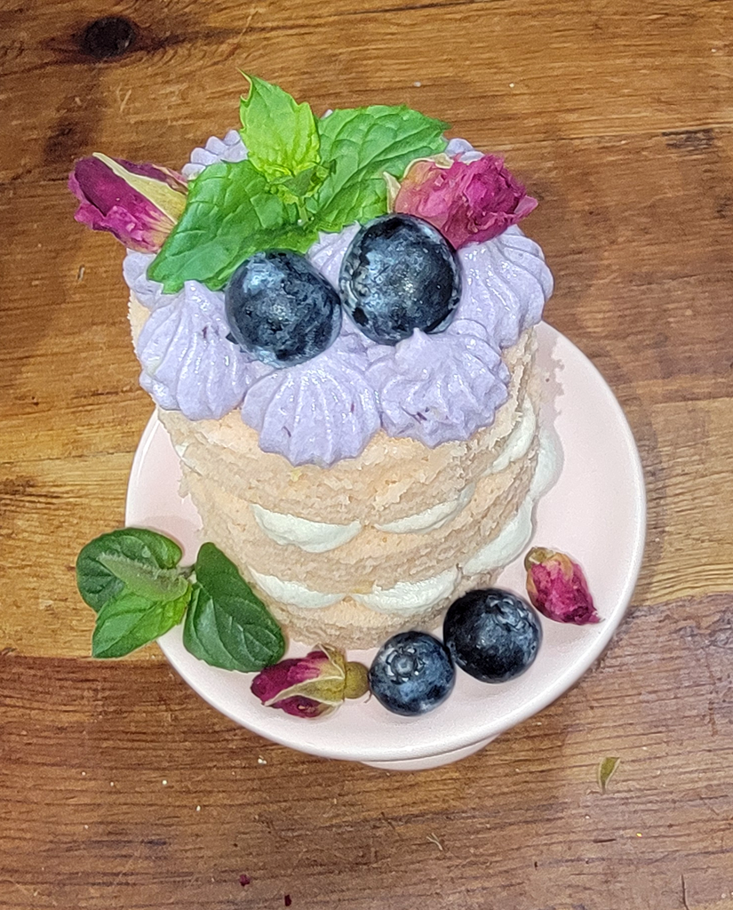 Mini Blueberry Layer Cakes Cream Cheese Frosing & Blueberry Jam