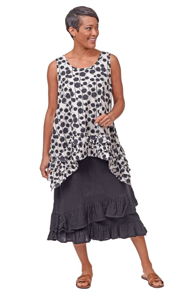 Erika Womens Cotton Gauze Skirt in Black