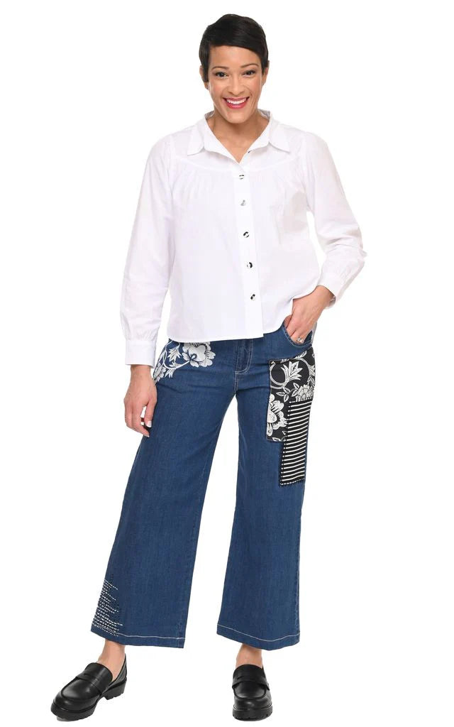 Tulip Clothing Wylie Denim Womens Pant with Harvest Floral