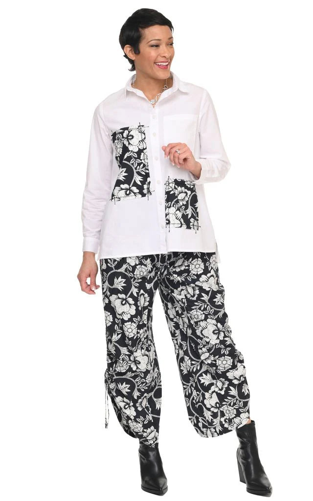 Tulip Clothing Hadley Womens Blouse in White & Harvest Floral