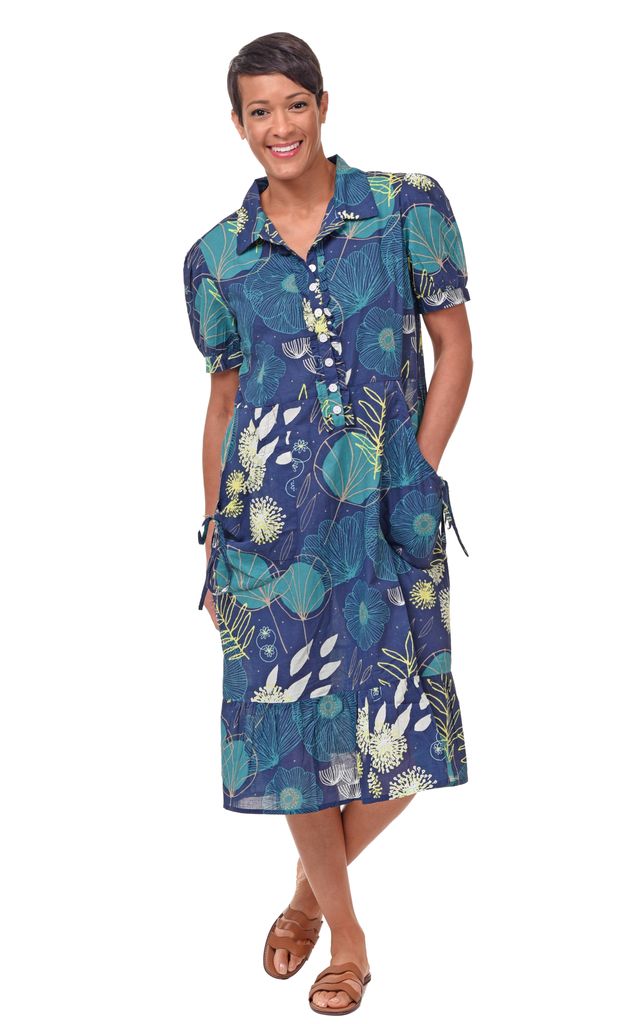 Marion Short Sleeve Cotton Dress in Portland