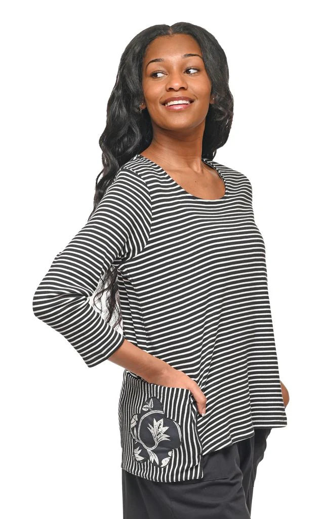 Tulip Clothing Pierre Womens Top in Bistro Noir
