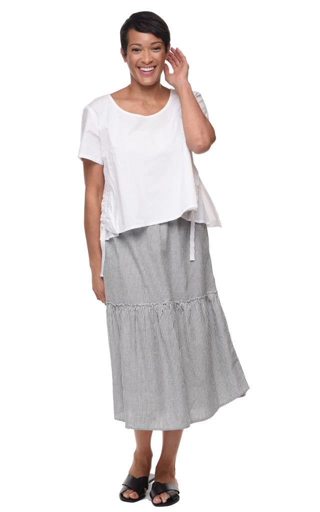 Gwyneth Womens Short Sleeve Pullover Top in White