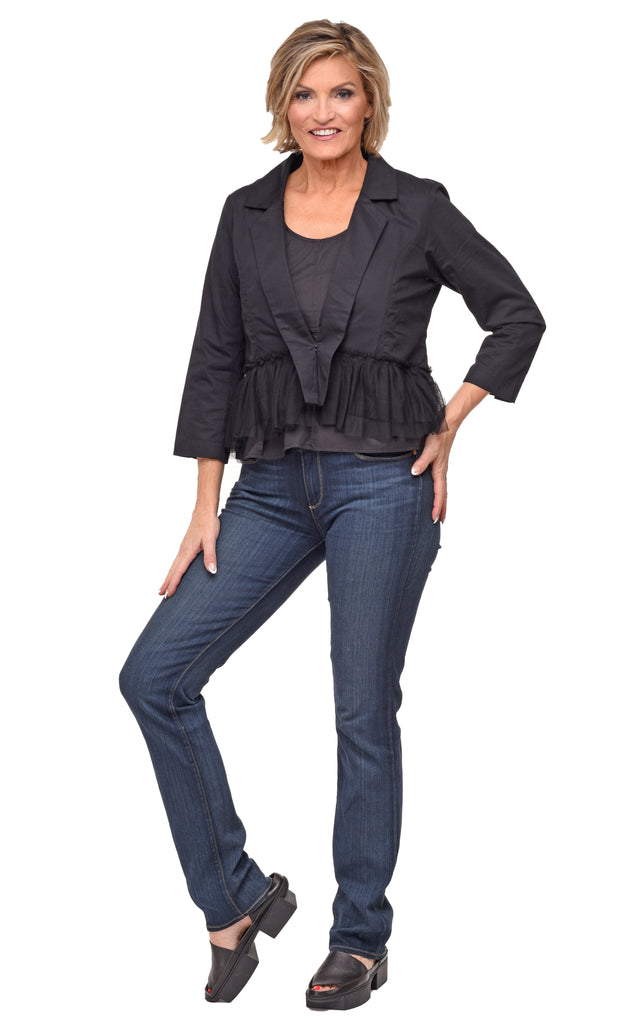 Julianna Womens Jacket in Black Twill