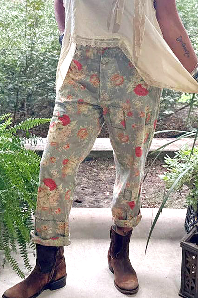 Jaded Gypsy Traveler Pants Womens Pants in Floral Meadow