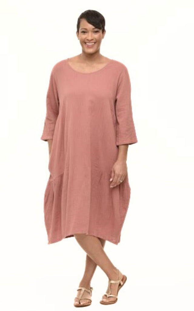 Beatrix Womens Dress Cotton Gauze in Withered Rose