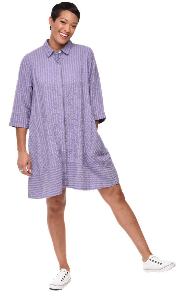 Claudette Womens Dress in Sully Seersucker Stripe