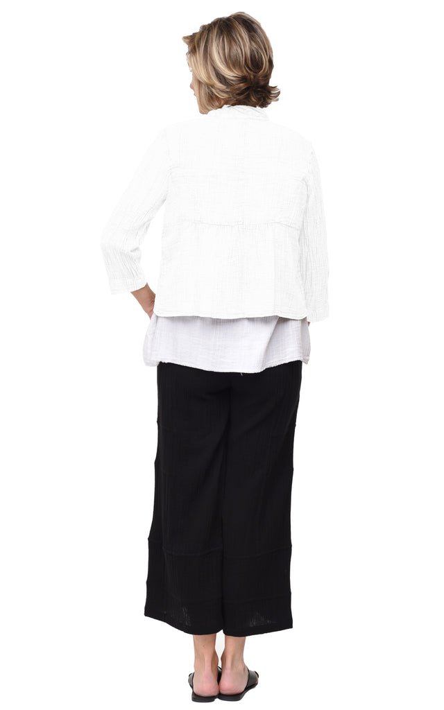 Landon Womens Jacket Cotton Gauze in White
