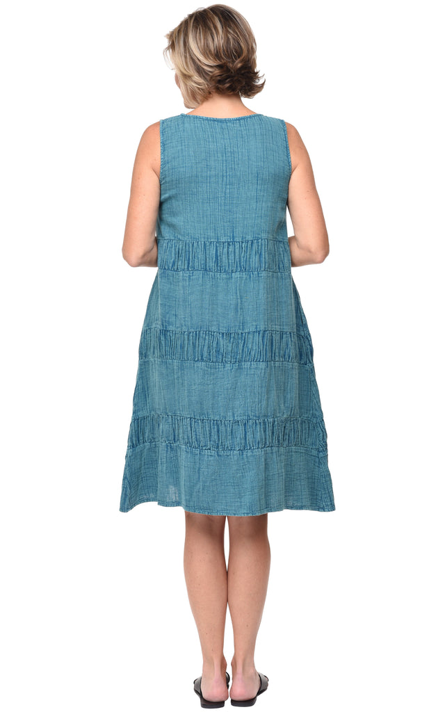 Camilla Dress Cotton Gauze in Teal