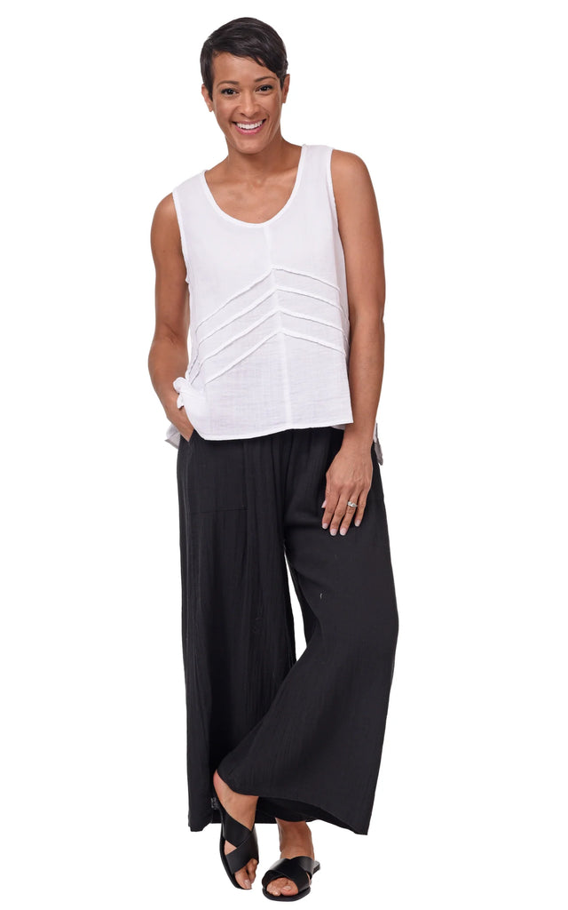 Womens Palazzo Pant Cotton Gauze in Black