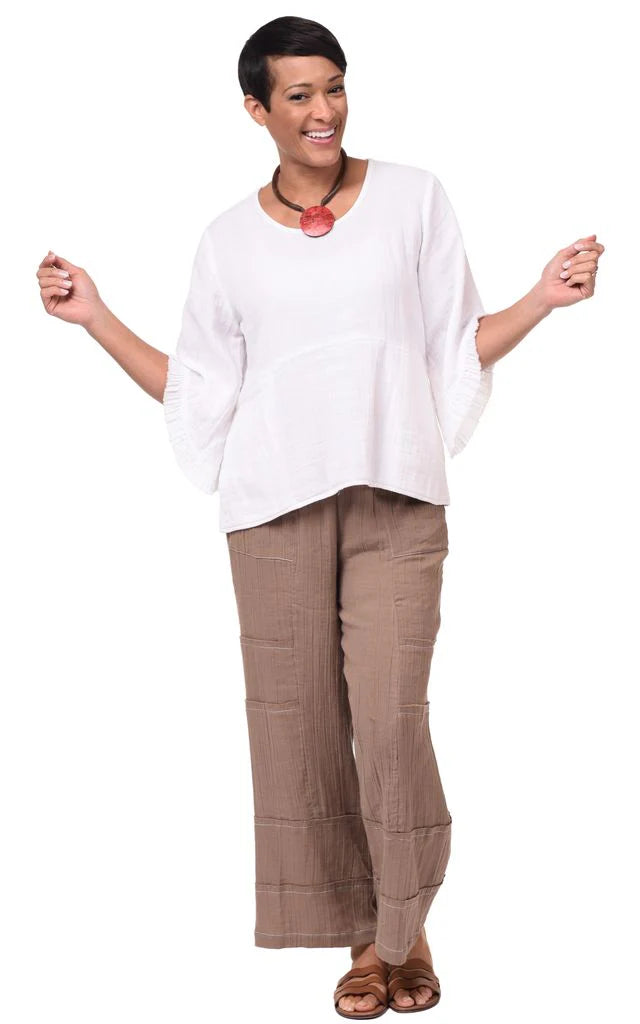 Anika Womens Cotton Pant in Sand