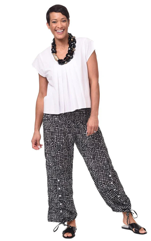 Scooter Pant Womens Cotton Pants in Black Dots