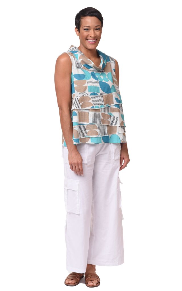 Leilani Womens Sleeveless Top in Geo Candy