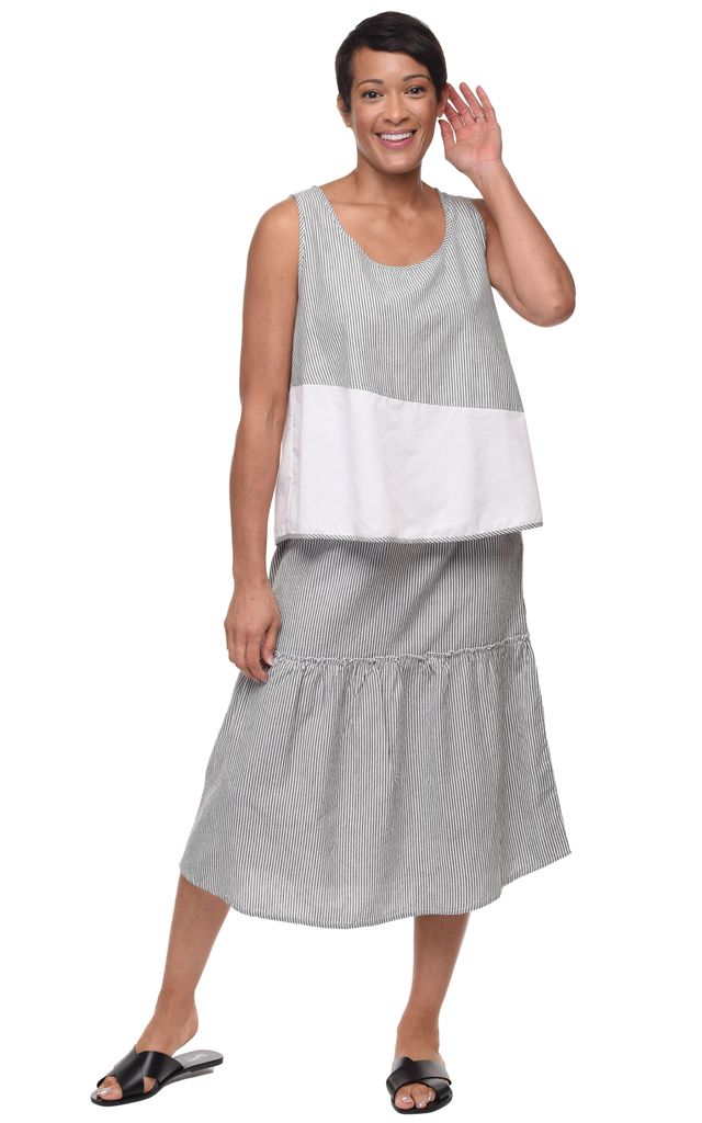 Sheldon Womens Skirt in Ticking