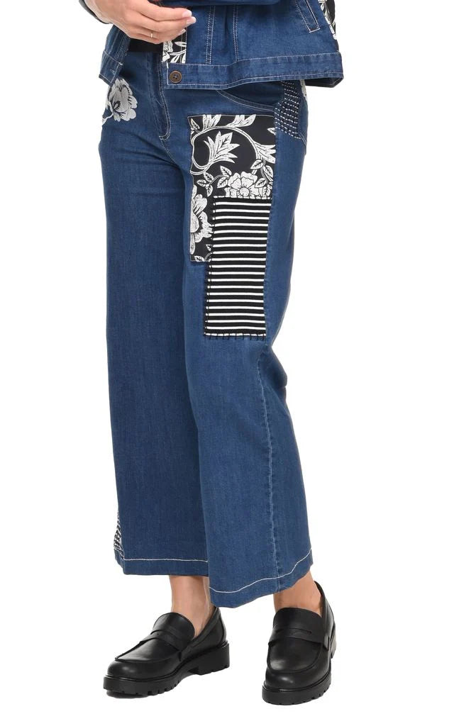 Tulip Clothing Wylie Denim Womens Pant with Harvest Floral