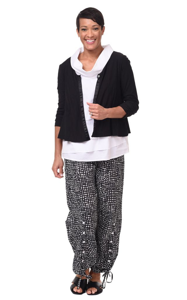 Luca Womens Cotton Slub Knit Cardigan in Black