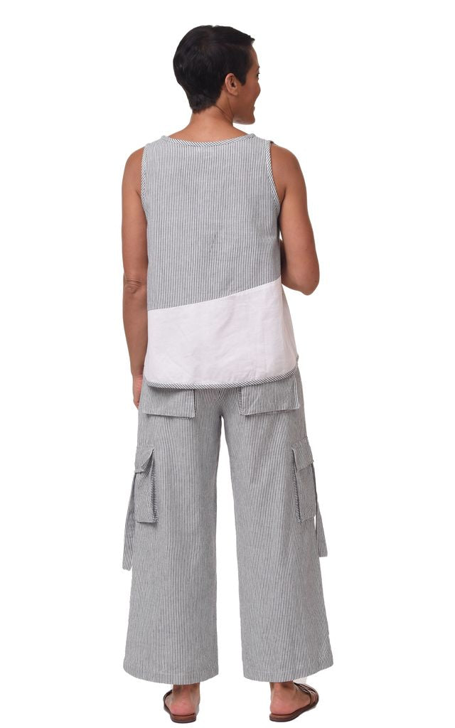Benson Womens Color Block Tank in Ticking Stripe