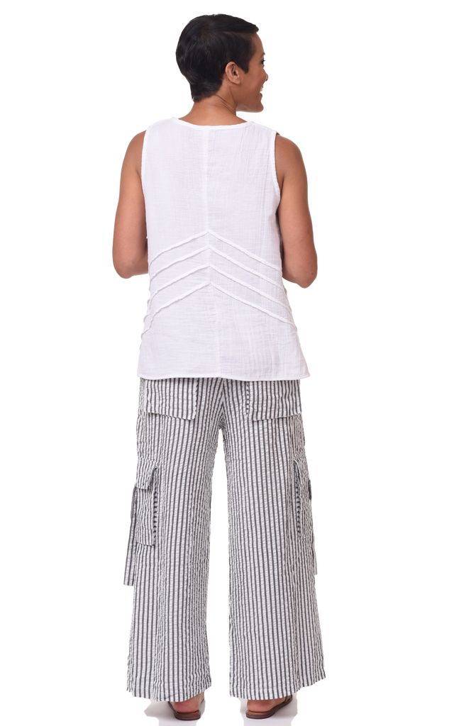 Lori Top Womens Cotton Gauze Tank in White