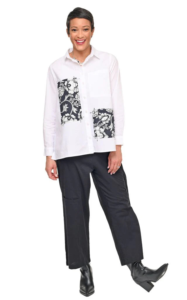 Tulip Clothing Hadley Womens Blouse in White & Harvest Floral