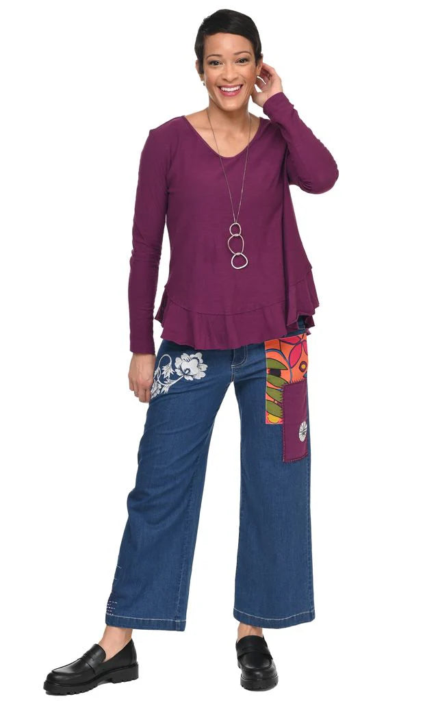 Tulip Clothing Wylie Womens Denim Pant with Galapagos