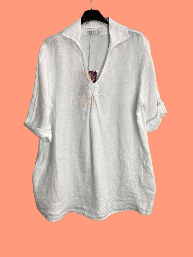 Made in Italy Colette Alayna Tunic 100% LINEN OSFM