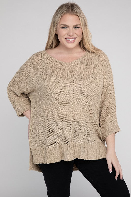 Eesome Plus Size Crew Neck Knit Sweater 5Colors XL-2X