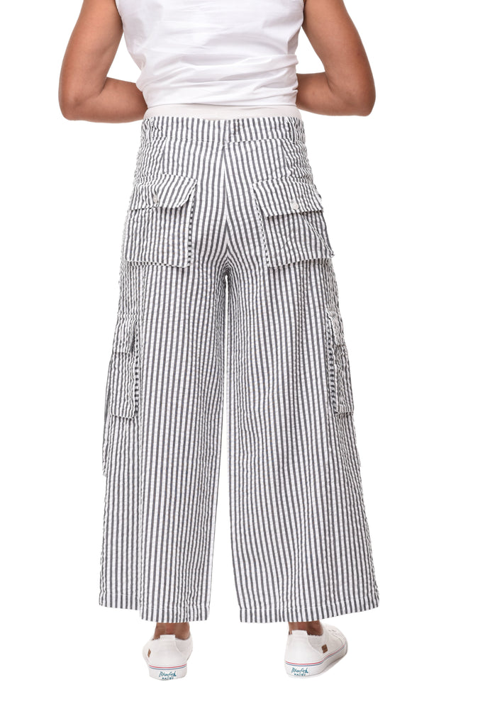 Calista Women's Cargo Pant in Murphy Seersucker Stripe