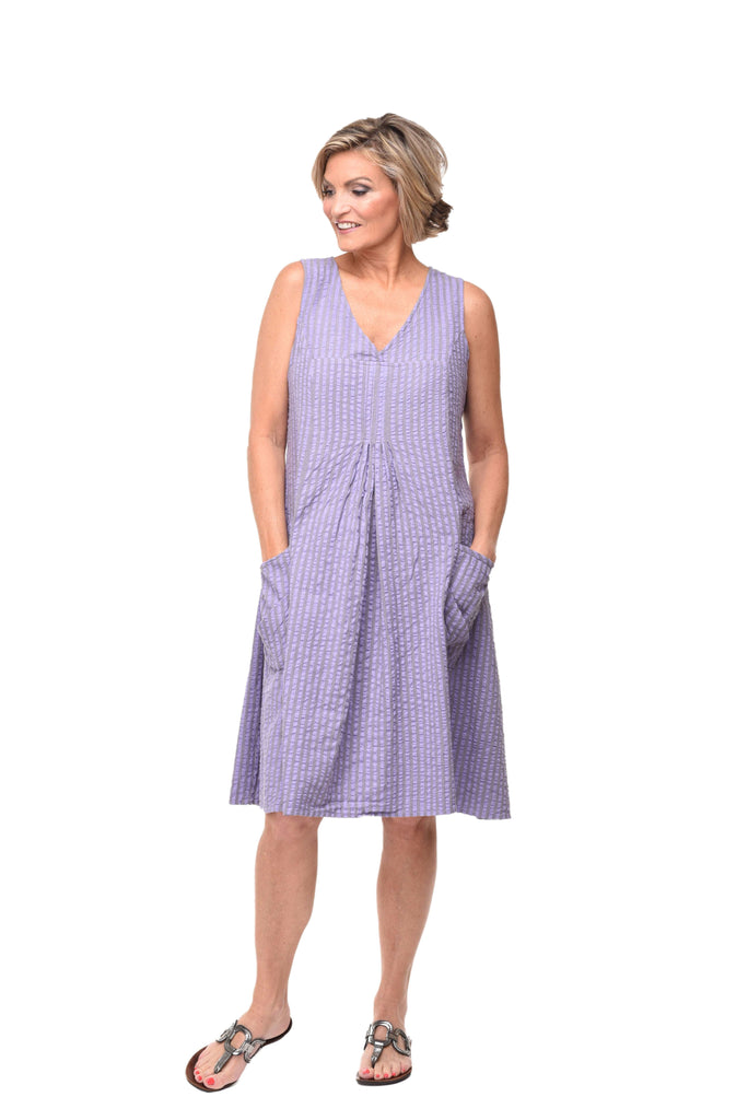 CV656 Poppie Dress in Sully Seersucker Stripe