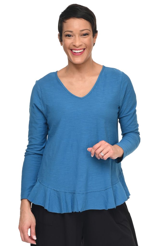 Tulip Clothing Jolie Womens Top in Azure