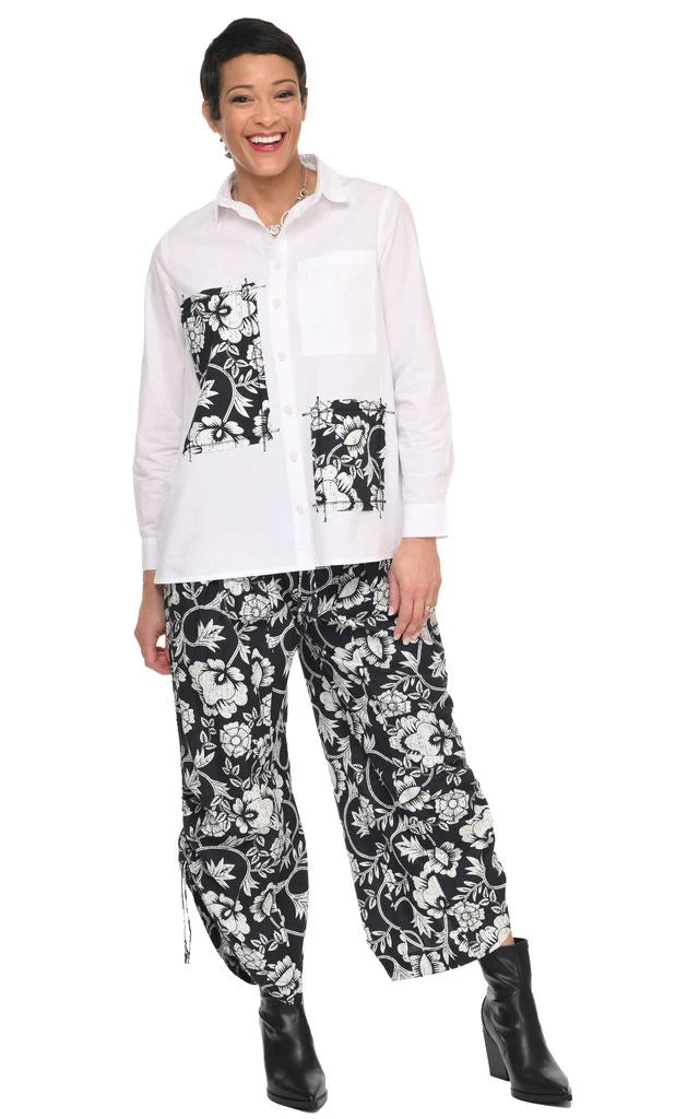 Tulip Clothing Hadley Womens Blouse in White & Harvest Floral