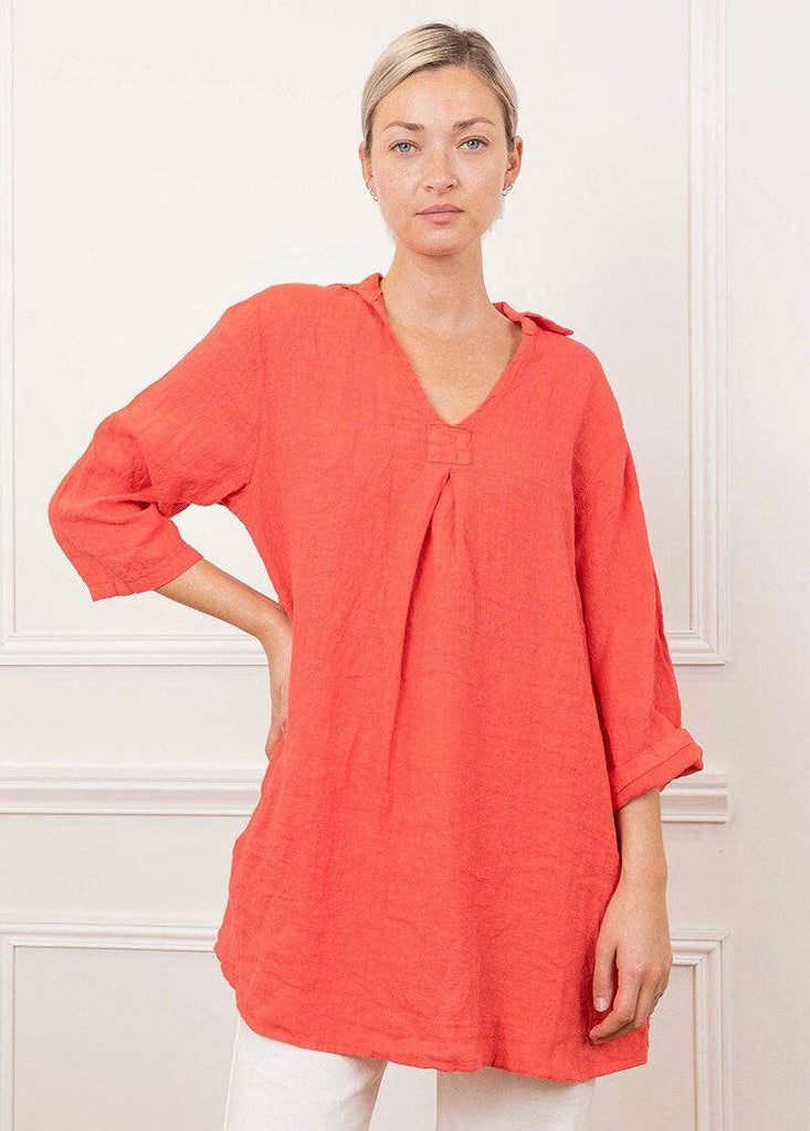 Made in Italy Colette Alayna Tunic 100% LINEN OSFM