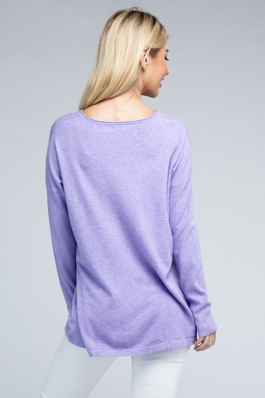 Zenana Viscose Front Pockets Womens Sweater 6Colors S-XL
