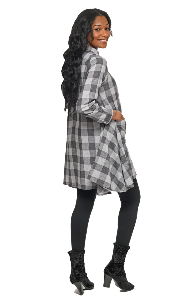 Demi Womens Button Down Tunic Top in Lexington