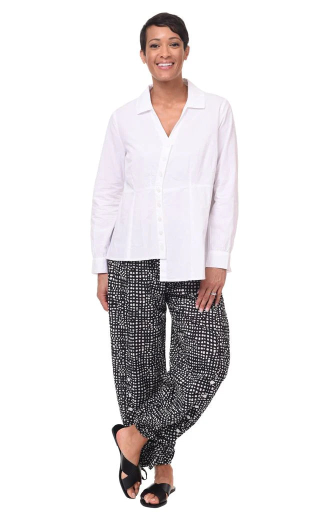 Opera Womens Asymmetrical Blouse in White