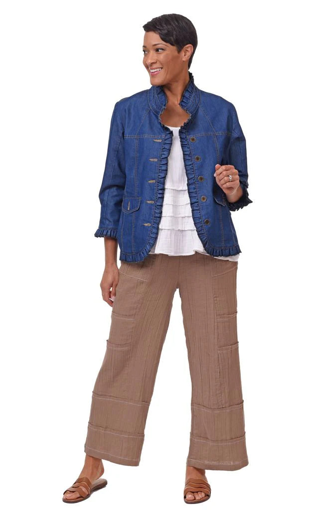 Anika Womens Cotton Pant in Sand