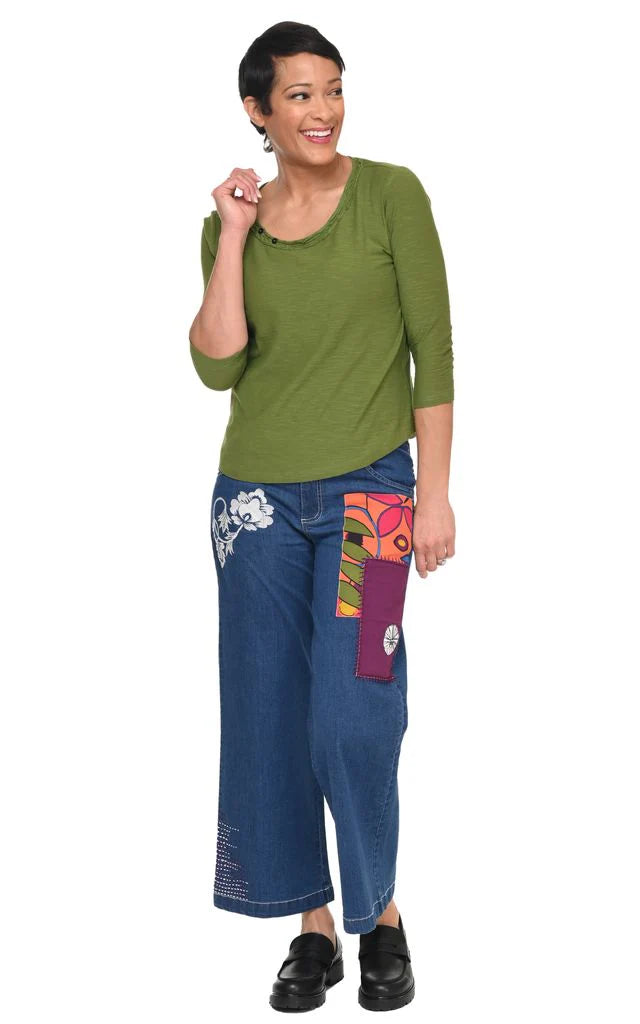 Tulip Clothing Wylie Womens Denim Pant with Galapagos