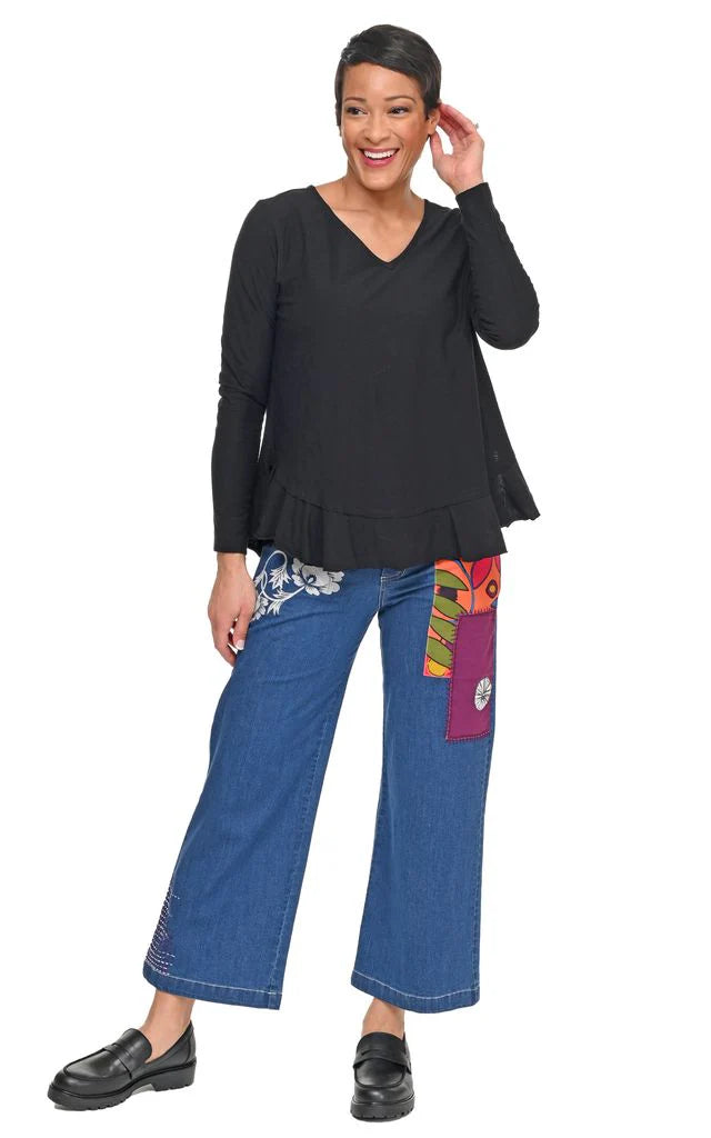 Tulip Clothing Wylie Womens Denim Pant with Galapagos