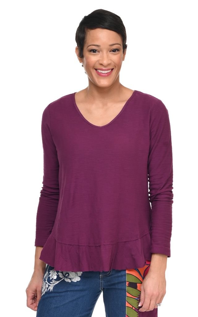 Tulip Clothing Jolie Womens Top in Mulberry