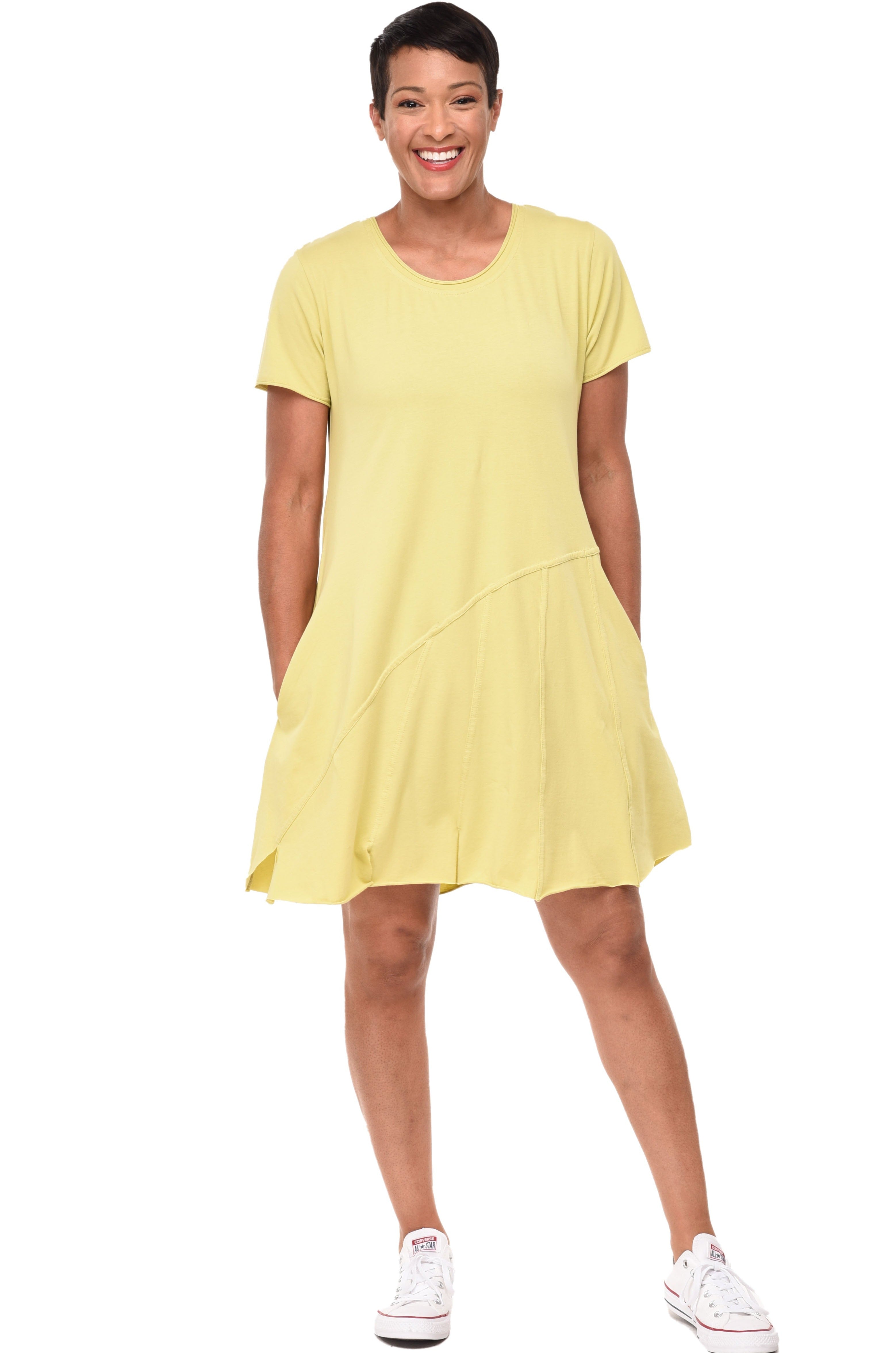 Kendall Women's Dress Cotton Knit in Lime M Kendall Women's Dress Cotton Knit in Lime M