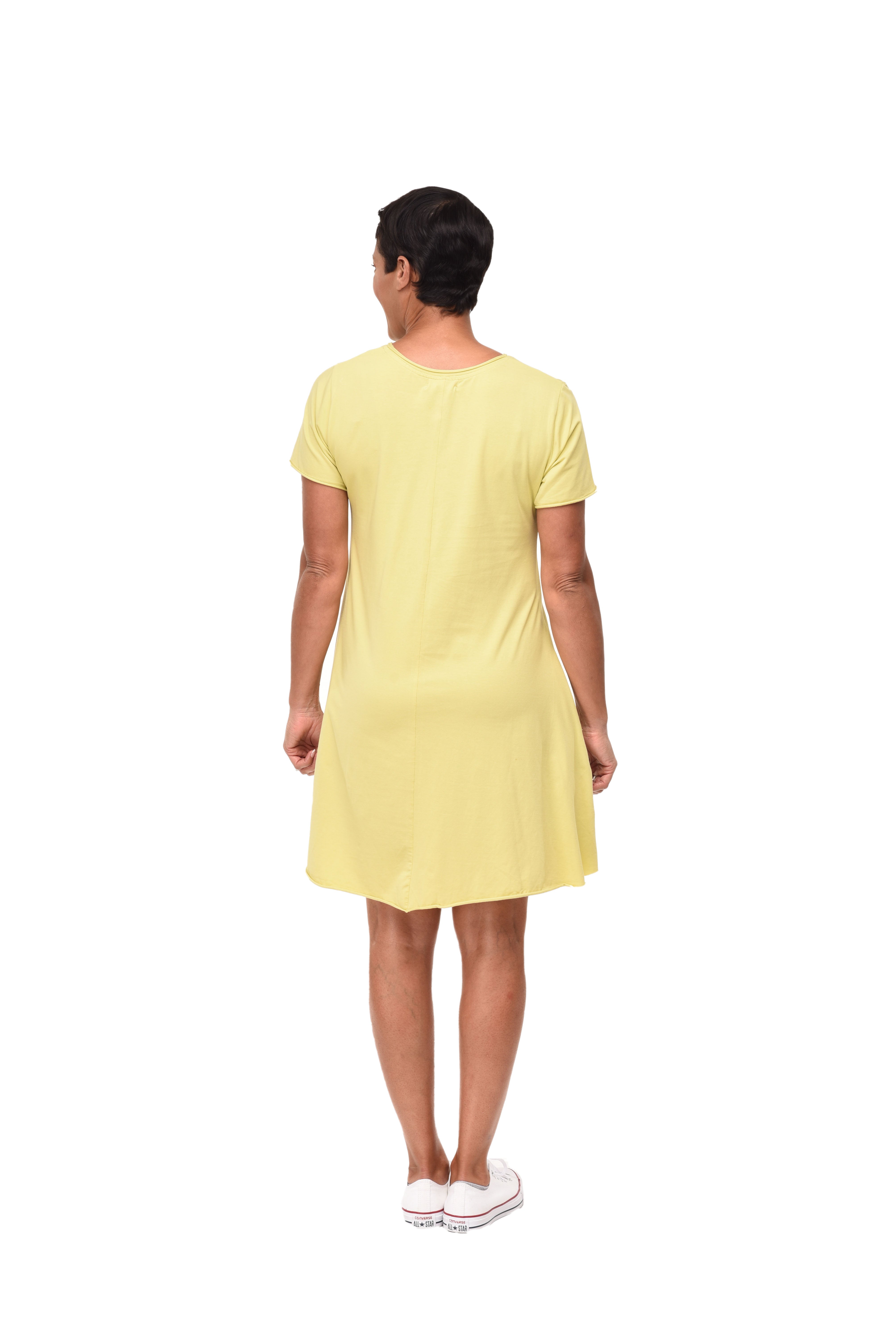 Kendall Women's Dress Cotton Knit in Lime M Kendall Women's Dress Cotton Knit in Lime M