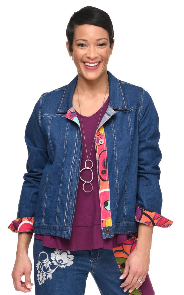 Tulip Clothing Clarissa Womens Denim Jacket with Galapagos