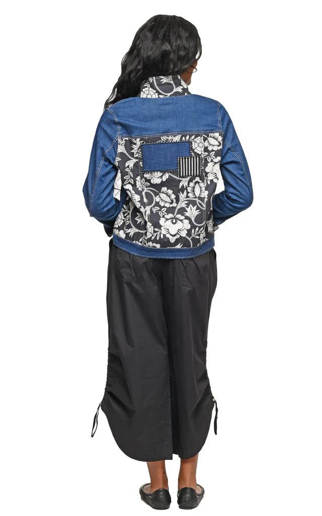 Tulip Clothing Clarissa Womens Denim Jacket with Harvest Floral