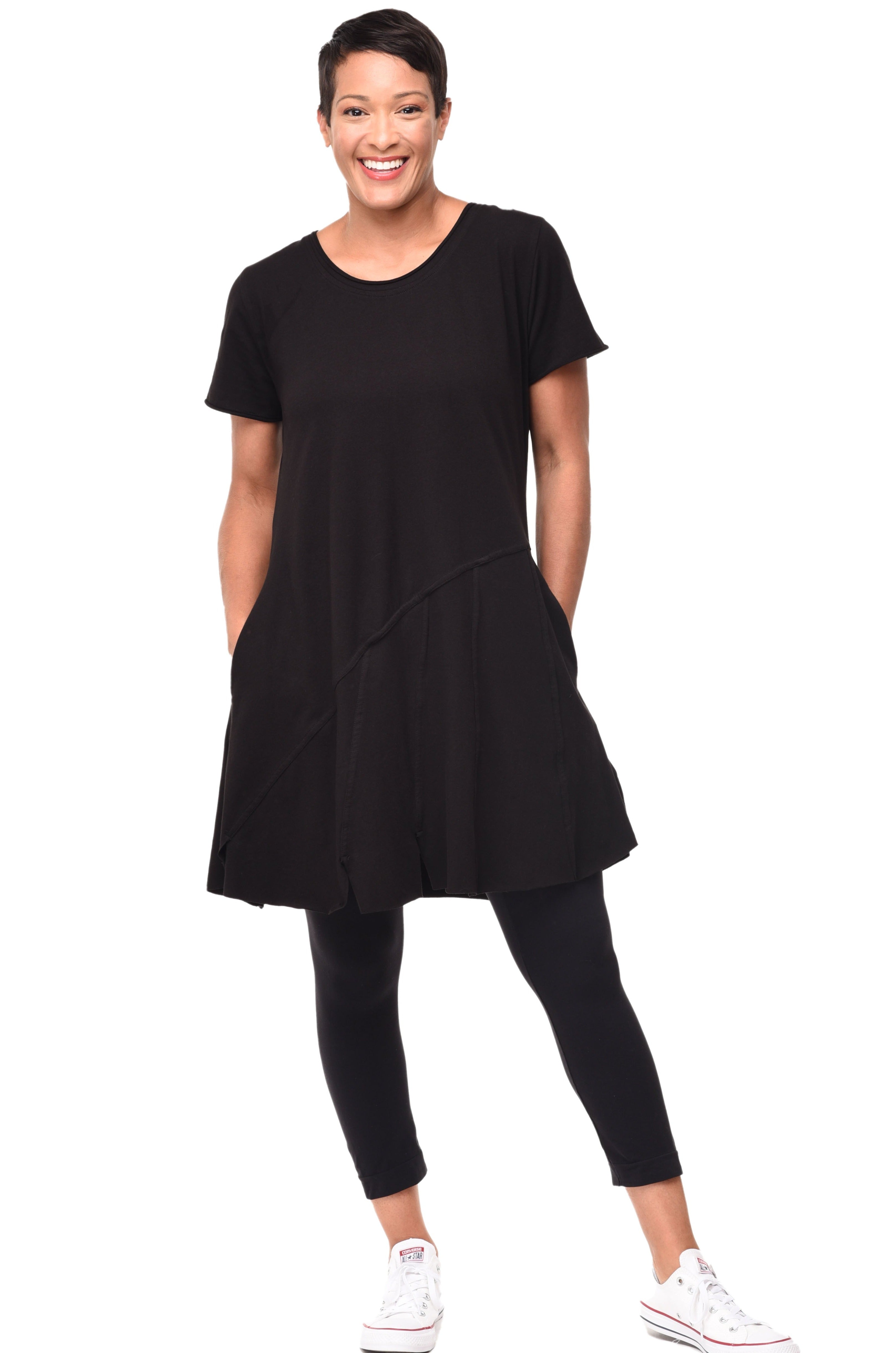 Kendall Women's Dress Cotton Knit in Black XS