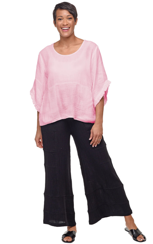 Chloe Womens Cotton Gauze Top in Peony