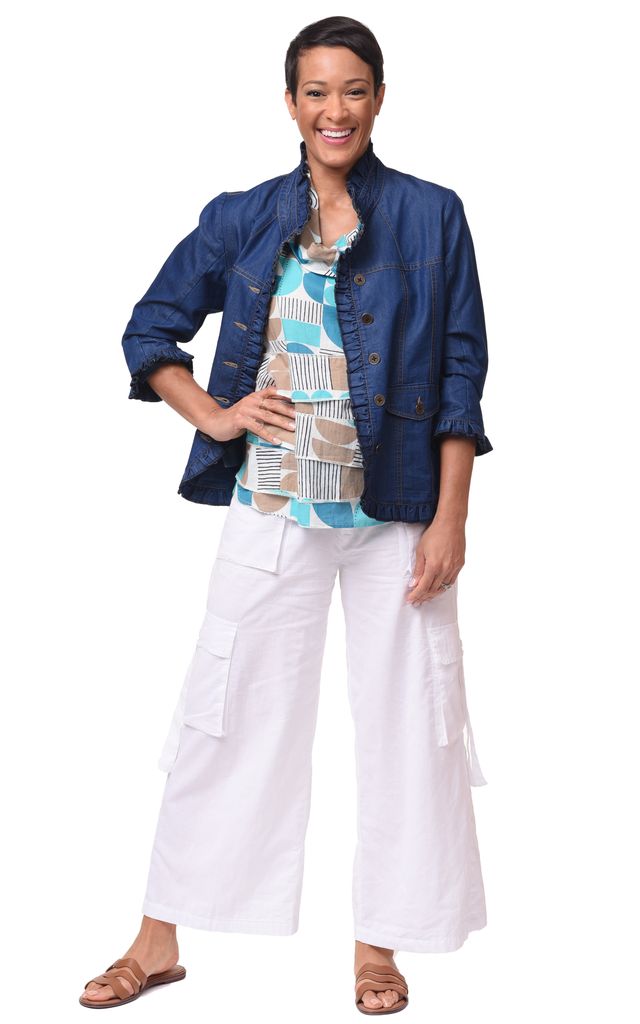 Leilani Womens Sleeveless Top in Geo Candy
