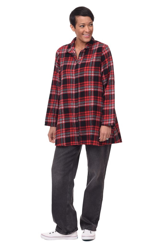 Logan Womens Long Sleeve Tunic in London Flannel