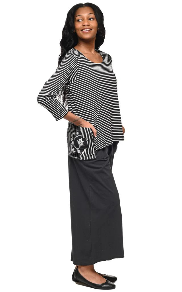 Tulip Clothing Pierre Womens Top in Bistro Noir