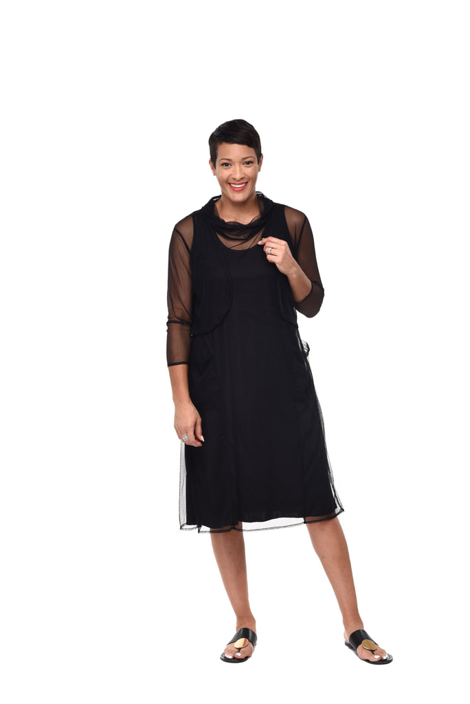 Mazlyn Womens Dress in Black with Liner