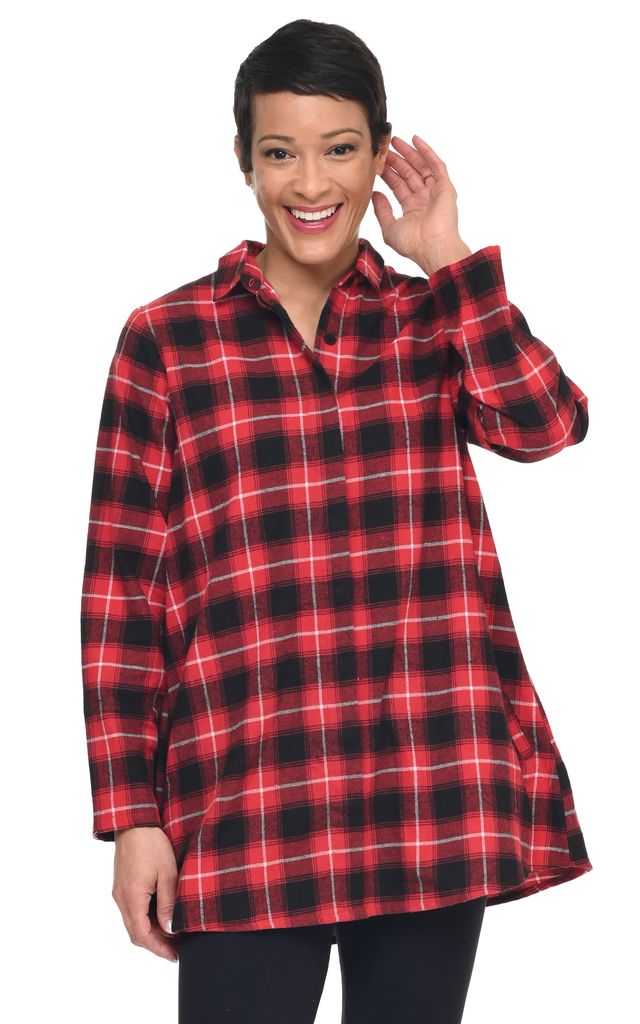 Tulip Clothing Logan Womens Flannel Shirt in Pembroke